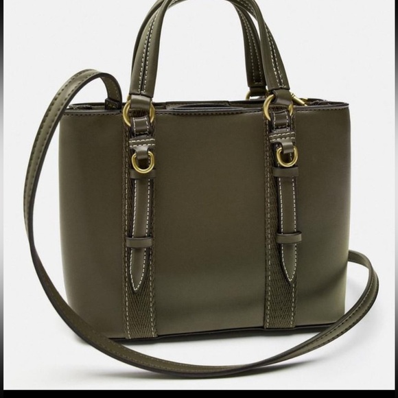 Zara mini city bag, designer, olive green - Picture 6 of 11